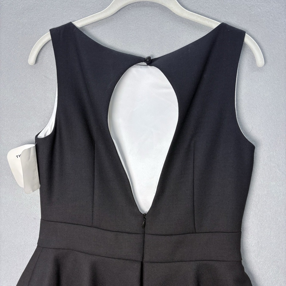 Alice + Olivia Sleeveless Peplum Dress Small Black Wool Lined Wedding Party NWT - Picture 6 of 15